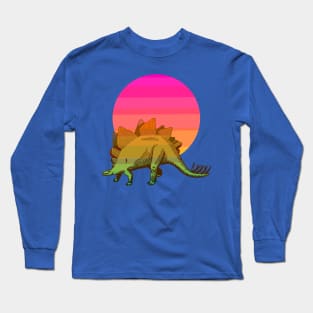 Stegosaurus at sunset Long Sleeve T-Shirt